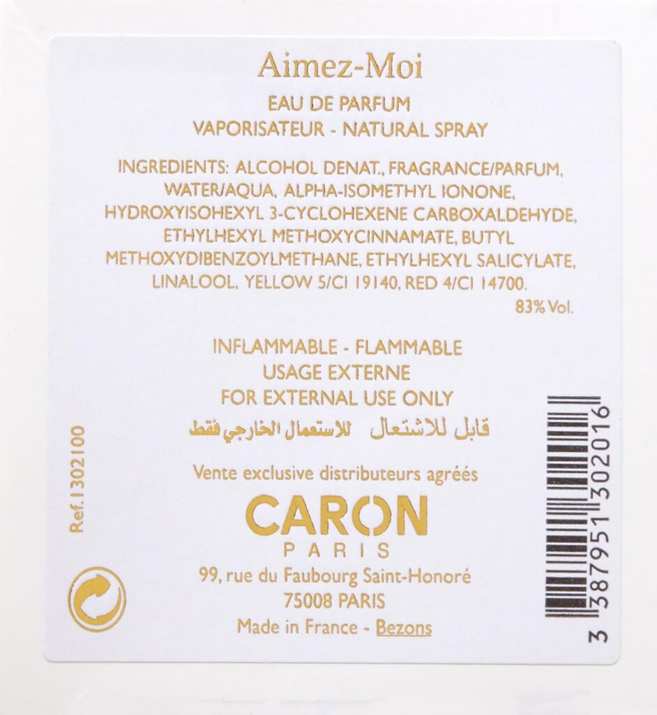 CARON PARIS Aimez-Moi Eau de Parfum Spray, 3.3 Fl Oz