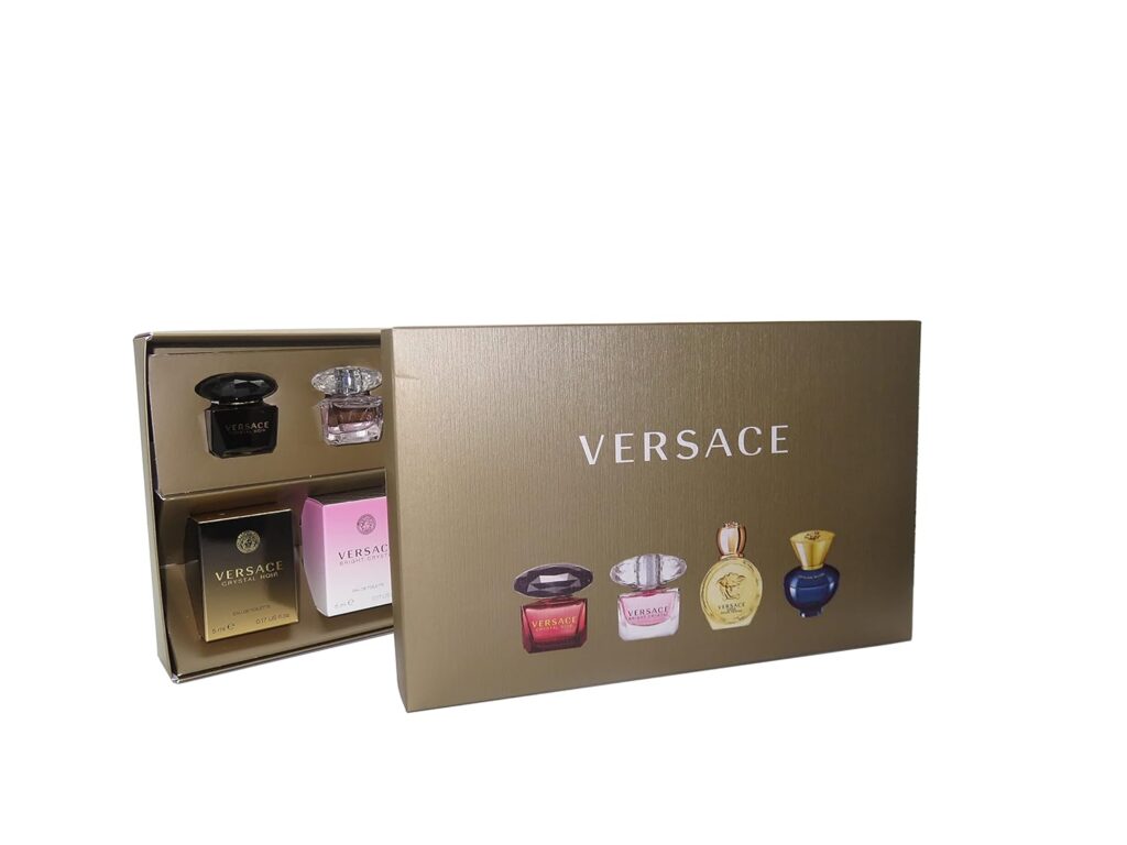 Versace Gifts  Sets Womens Mini Set (Crystal Noir/Bright Crystal/Eros Pour Femme EDT, Pour Femme Dylan Blue EDP)