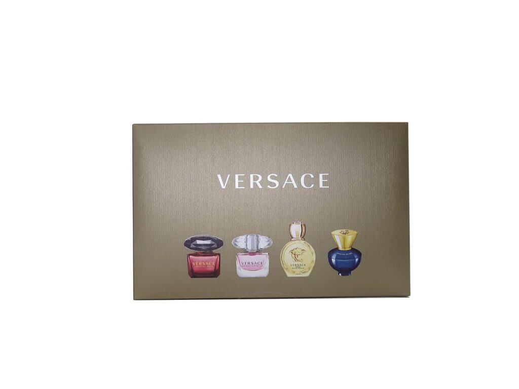 Versace Gifts  Sets Womens Mini Set (Crystal Noir/Bright Crystal/Eros Pour Femme EDT, Pour Femme Dylan Blue EDP)