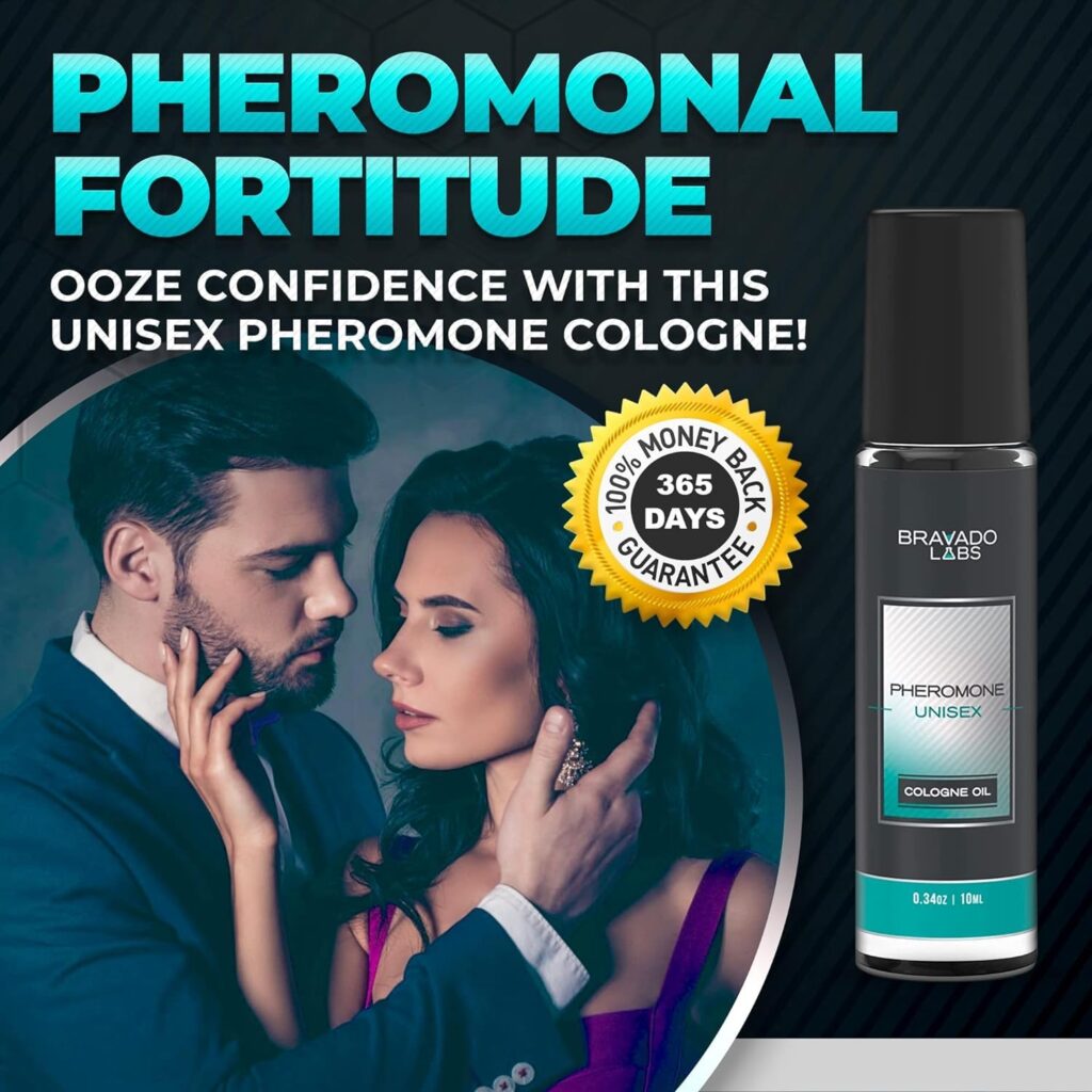 Bravado Labs Premium Unisex Pheromone Cologne - Pheromone Cologne for Men and Women - Pheromone Perfume Oil With Light, Long-Lasting Scent - 0.34oz (10mL)