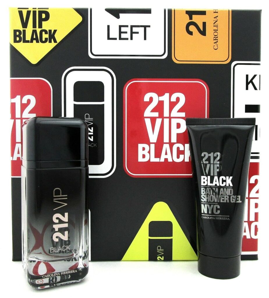 Carolina Herrera 212 VIP Black 2-Pieces Set for Men (3.4 Oz Eau De Parfume Spray + 3.4 Oz Shower Gel)