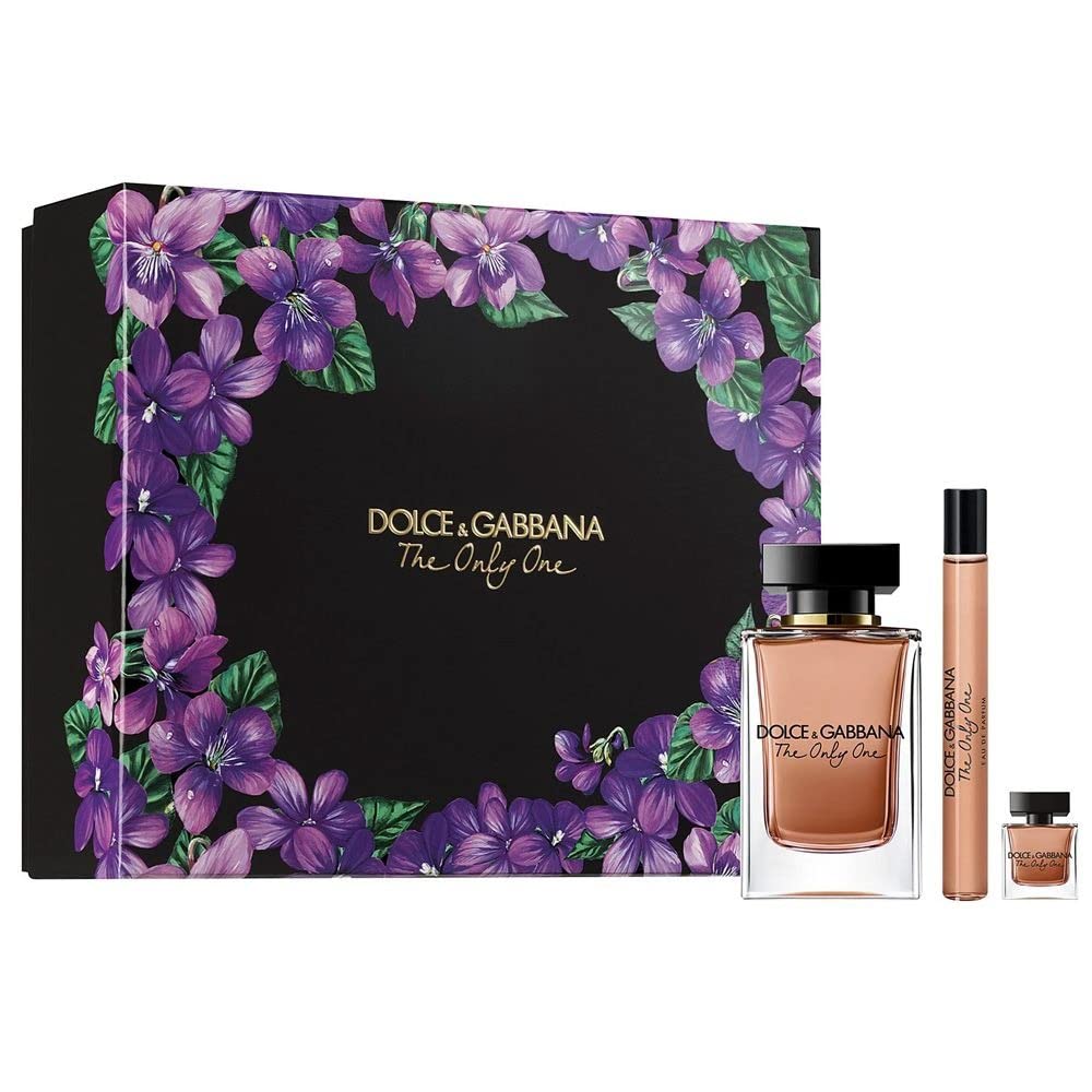 Dolce  Gabbana The Only One for Women 3-Piece Gift Set (3.4 Ounce Eau De Parfume Spray +7.5 Ml Miniature Eau De Parfume Spray +0.33 Ounce Eau De Parfume Travel Spray), multi color