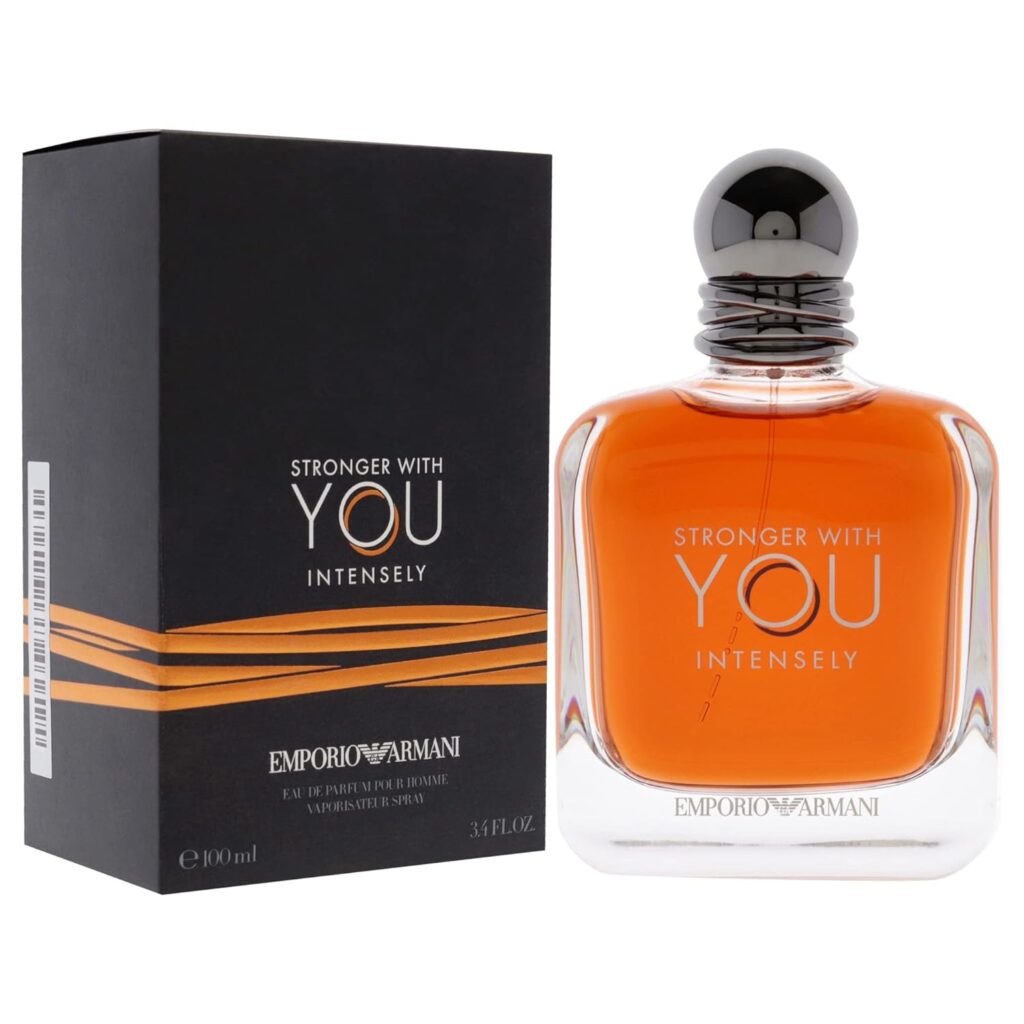 GIORGIO ARMANI Emporio Stronger With You Intensely for Men Eau De Parfum, Clean, 3.4 Fl Oz