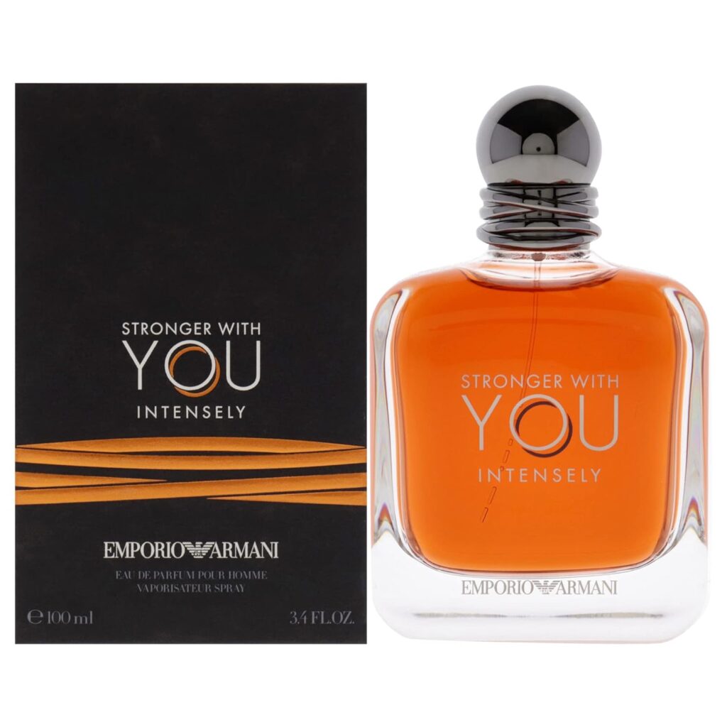 GIORGIO ARMANI Emporio Stronger With You Intensely for Men Eau De Parfum, Clean, 3.4 Fl Oz