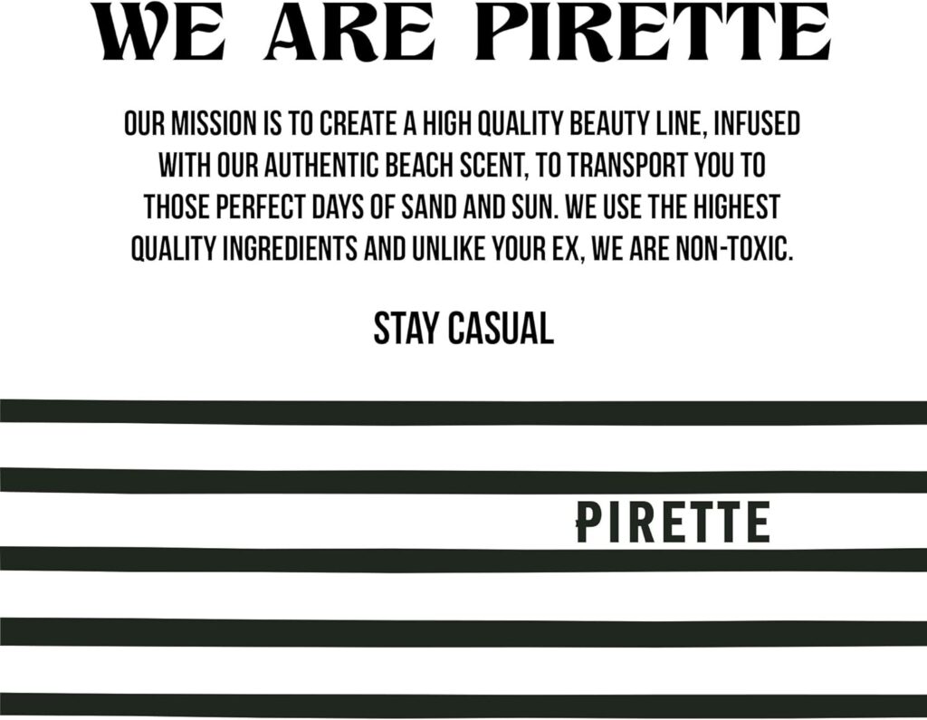 PIRETTE Fragrance Oil, Women’s Beach Inspired Perfume Oil, Notes of Fresh Coconut, Surf Wax  Sunscreen, 0.5 Fl Oz