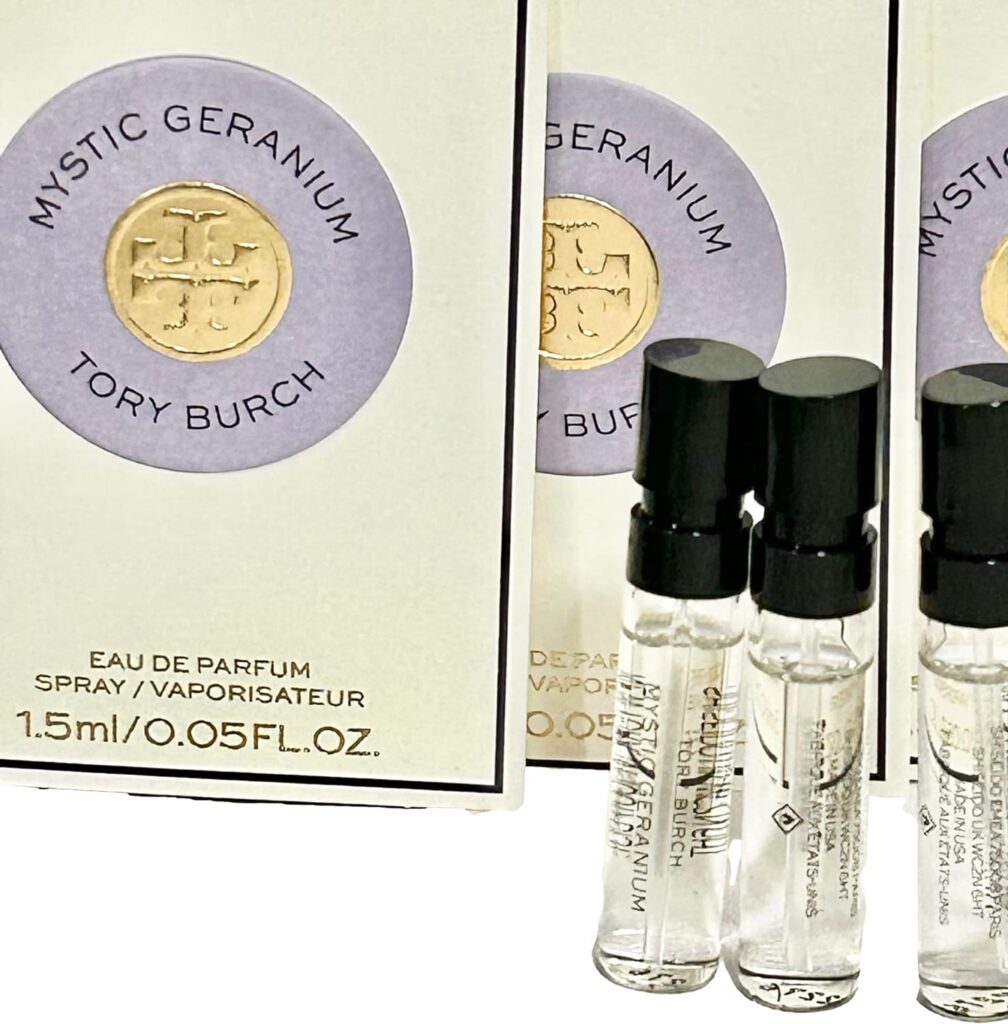 Tory Burch Mystic Geranium Eau De Parfume Sample Spray Women Perfume 1.5 ml / 0.05 oz (set of 3)