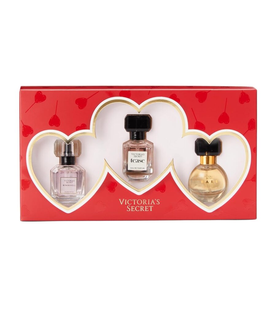 Victorias Secret Deluxe Mini Fragrance Trio, Eau de Parfume Valentines Day Giftset for Women, Includes Bombshell, Bare and Tease Mini Perfumes